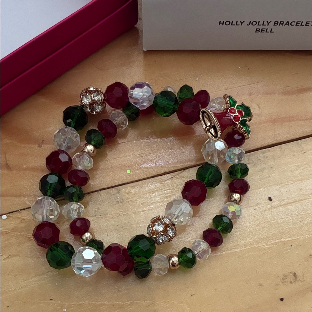Avon Festive Red and Green Crystal Bracelet